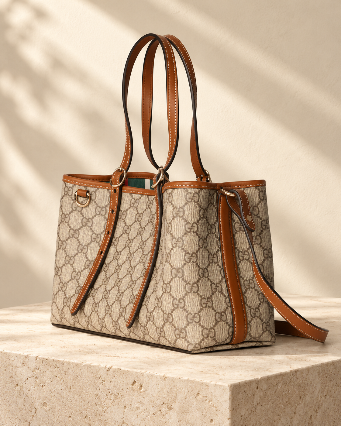 Maëlle crossbody bag — Beige and brown