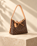 Lison tote bag — Brown print, small size