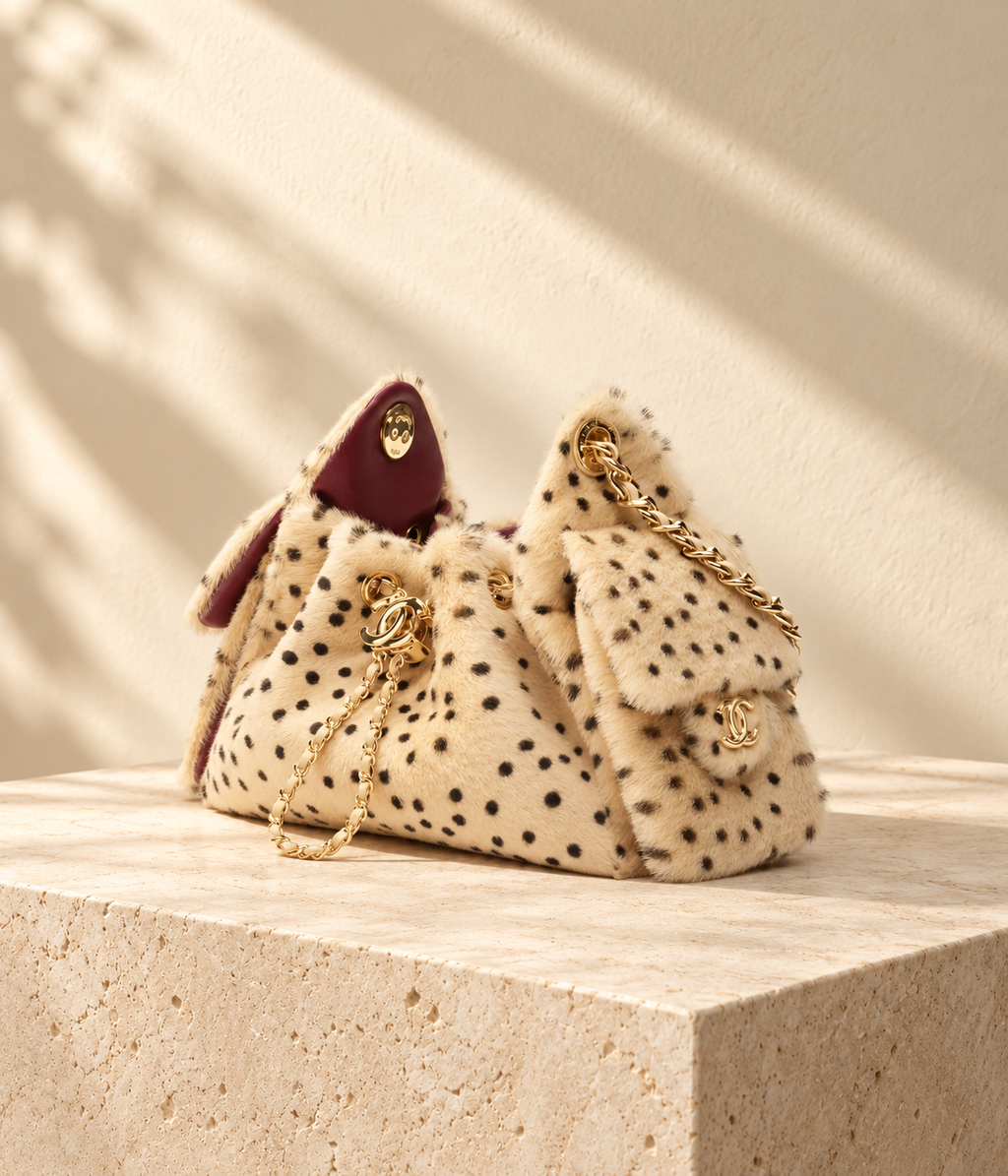 Ornella crossbody bag — Beige and black leopard print