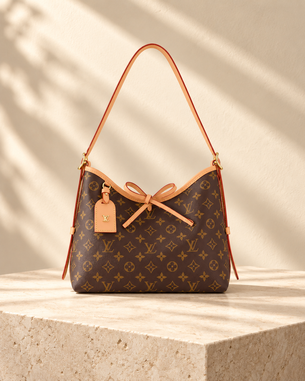 Lison tote bag — Brown print, small size