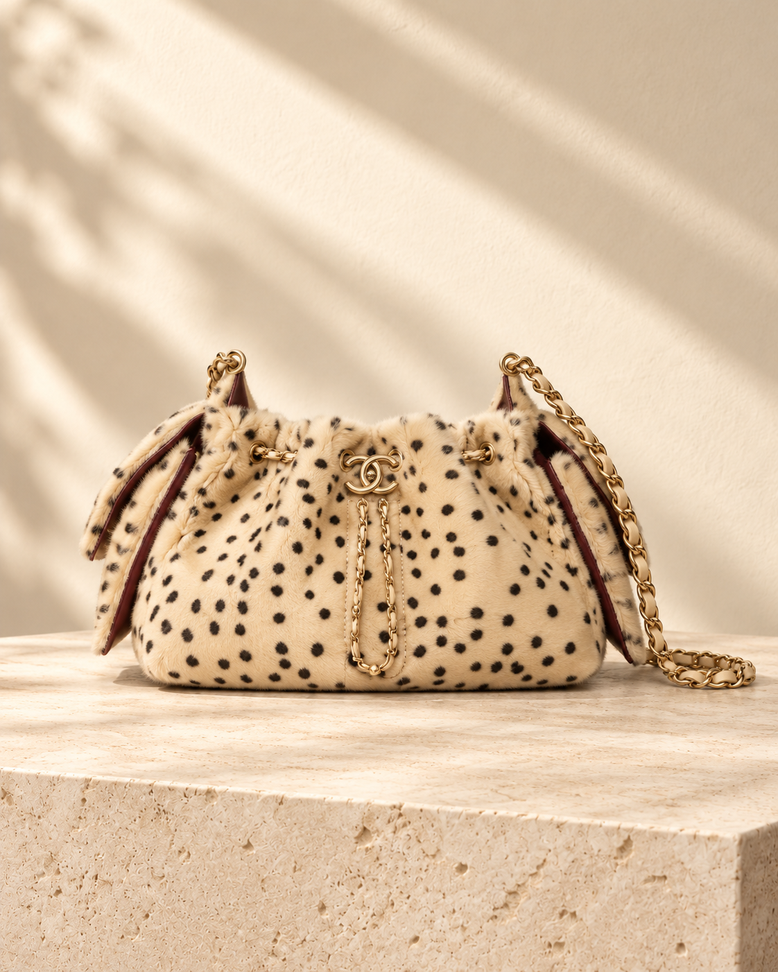Ornella crossbody bag — Beige and black leopard print