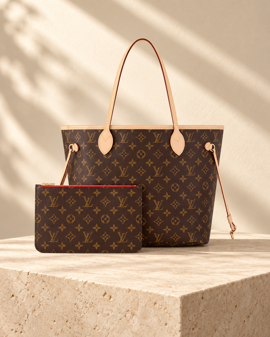 Borsa shopper Romane — Stampa marrone