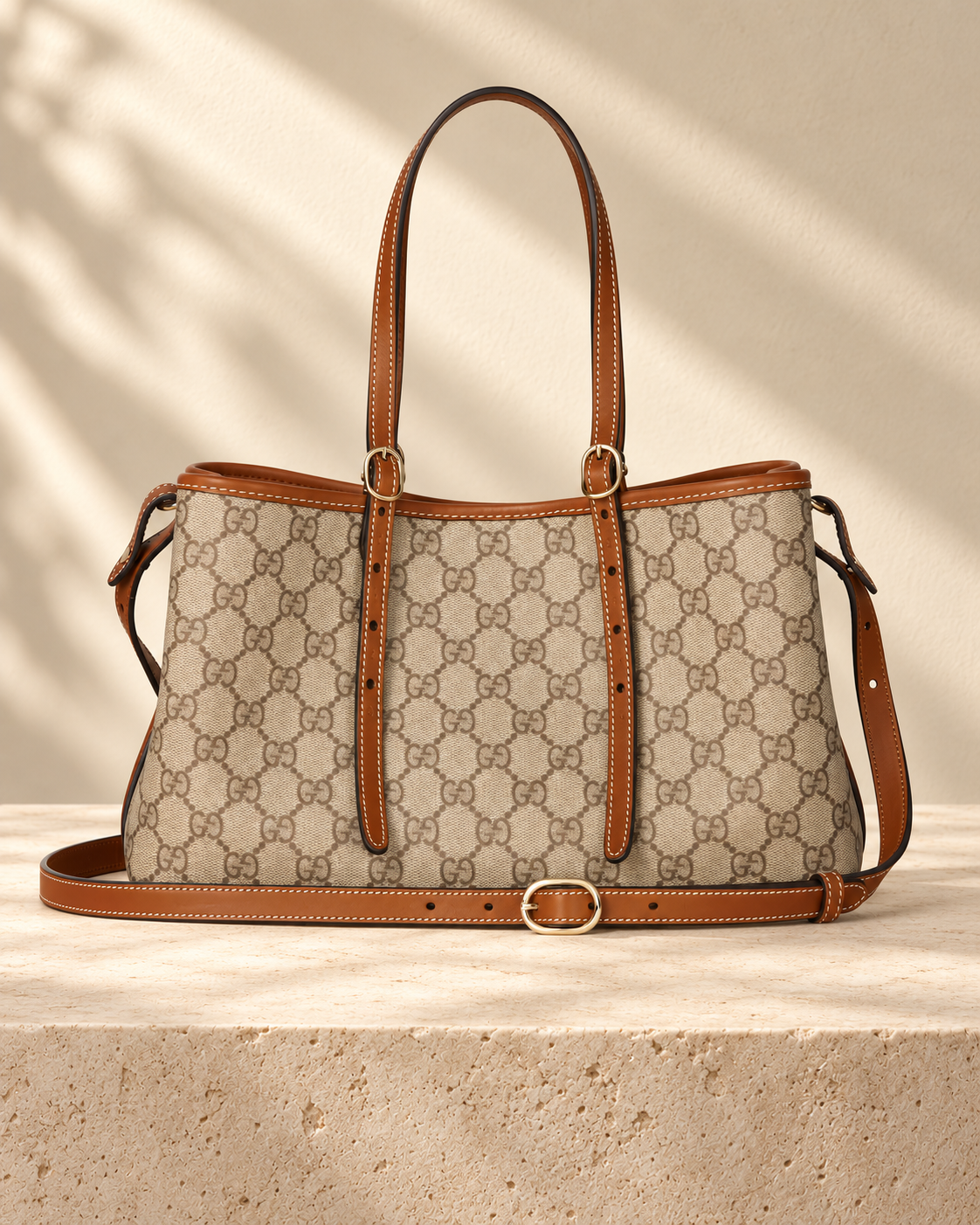 Maëlle crossbody bag — Beige and brown