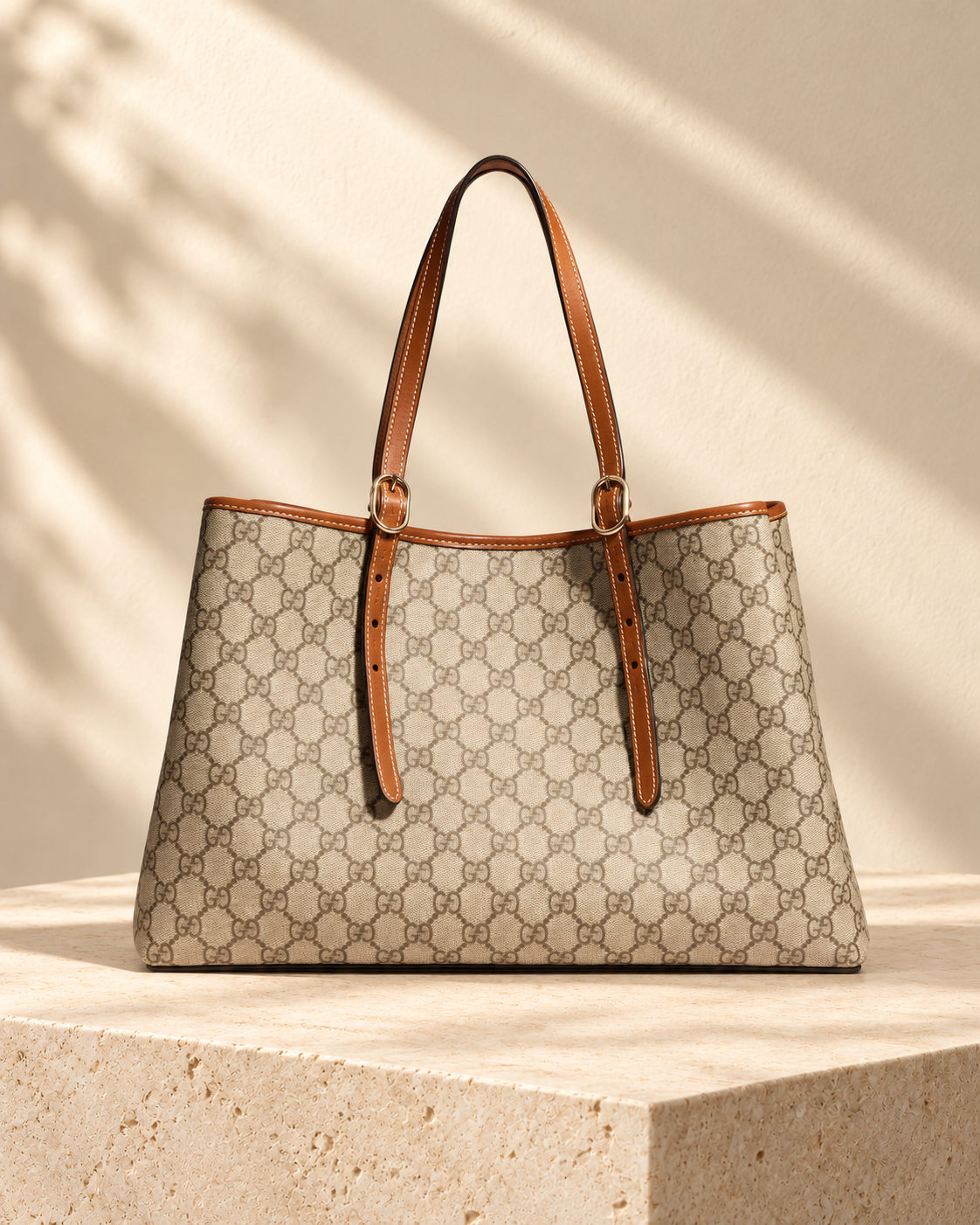 Cabas Clémence — Beige et brun