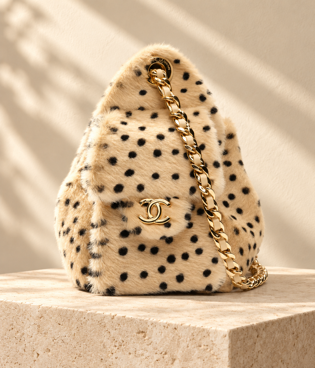 Ornella crossbody bag — Beige and black leopard print