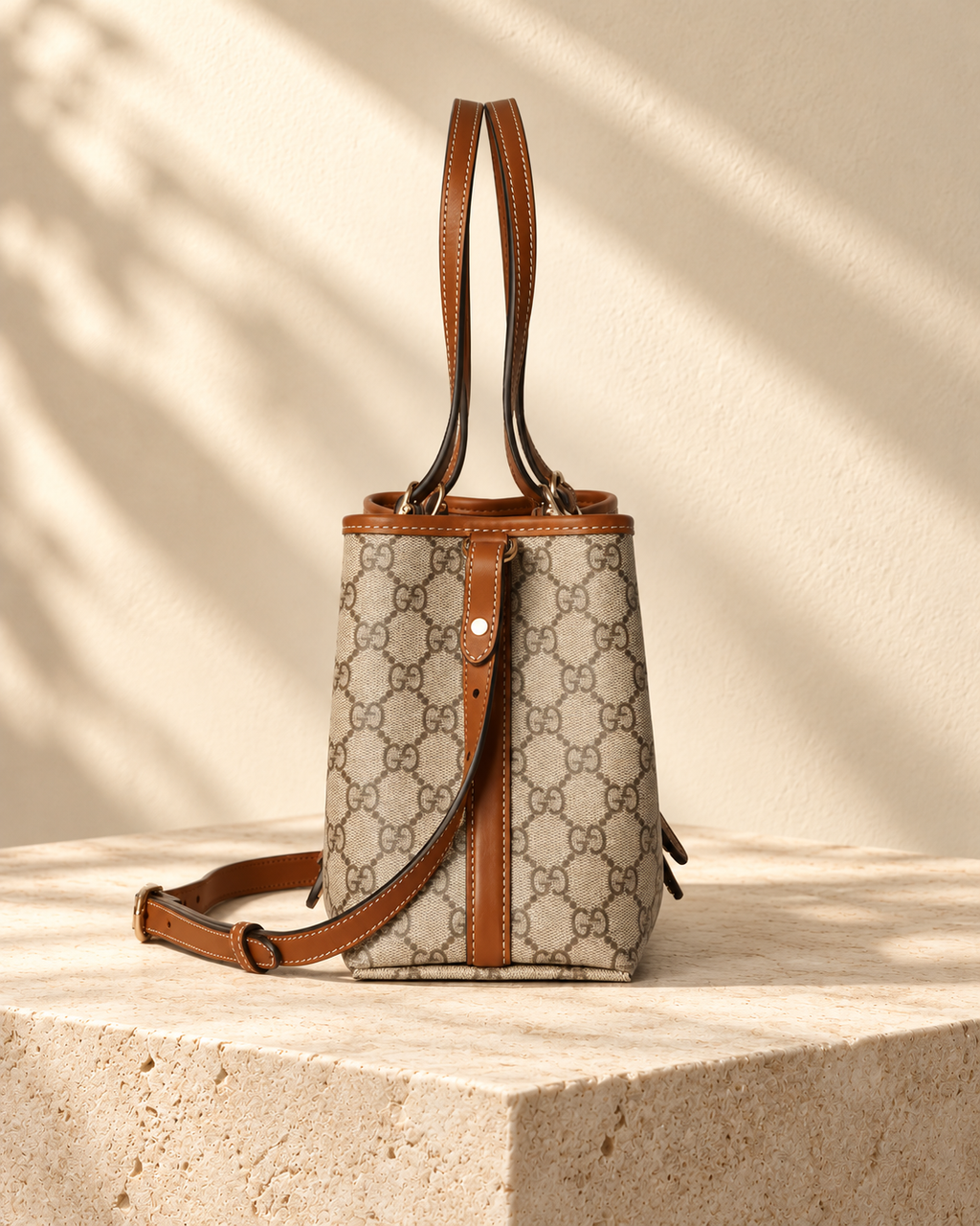 Maëlle crossbody bag — Beige and brown