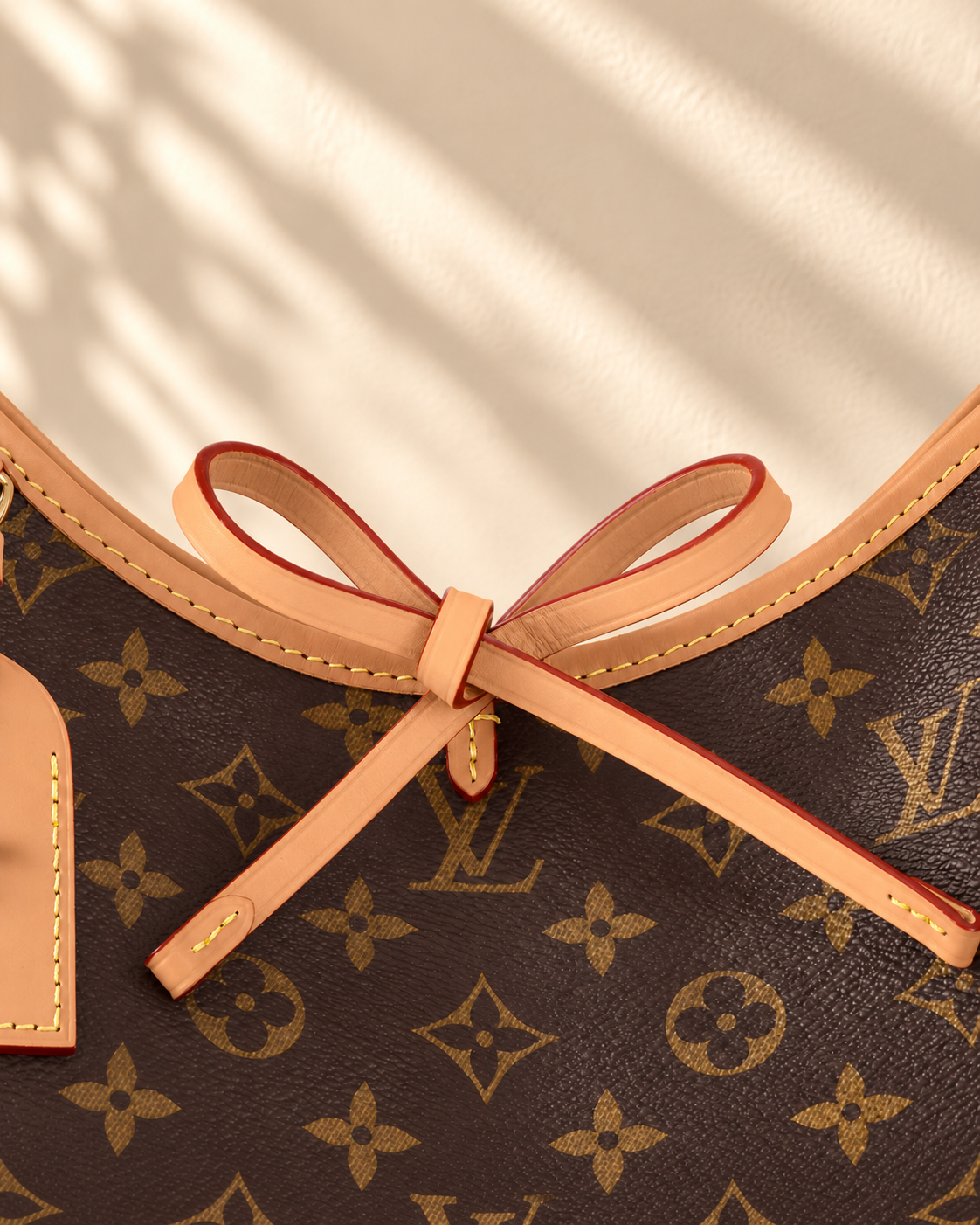 Borsa shopper Lison — Stampa marrone, formato piccolo