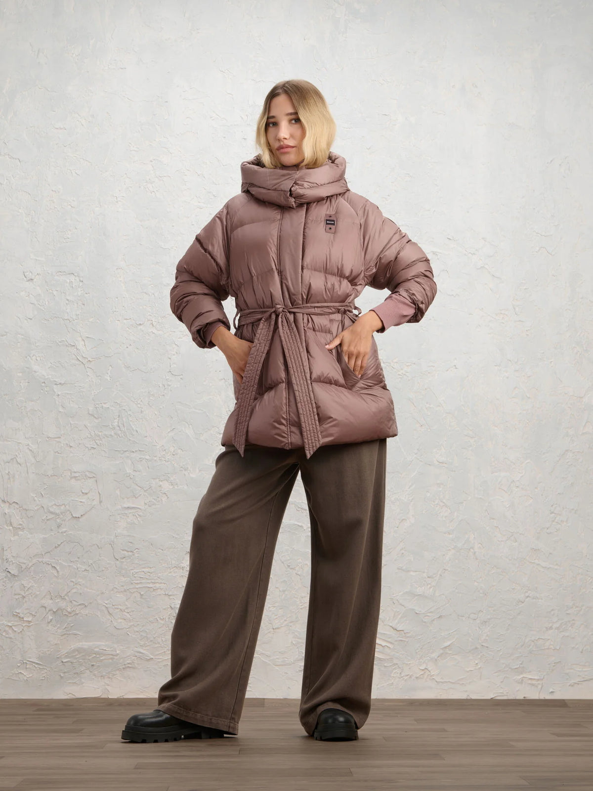 Blauer Granger long down jacket — Brown — view 3