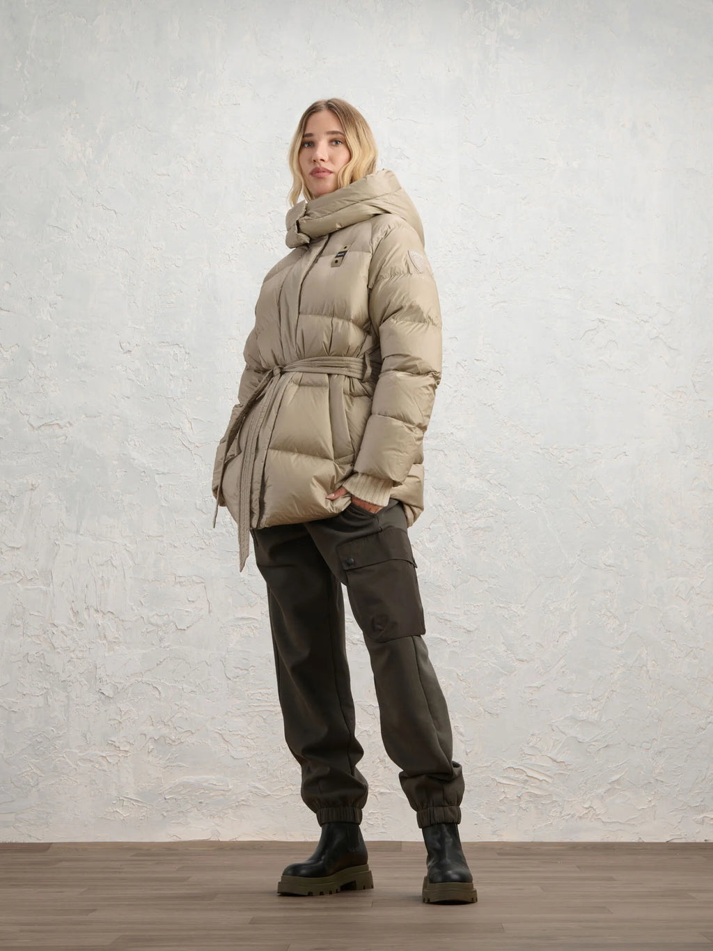 Blauer Granger long down jacket — Fog grey — view 3
