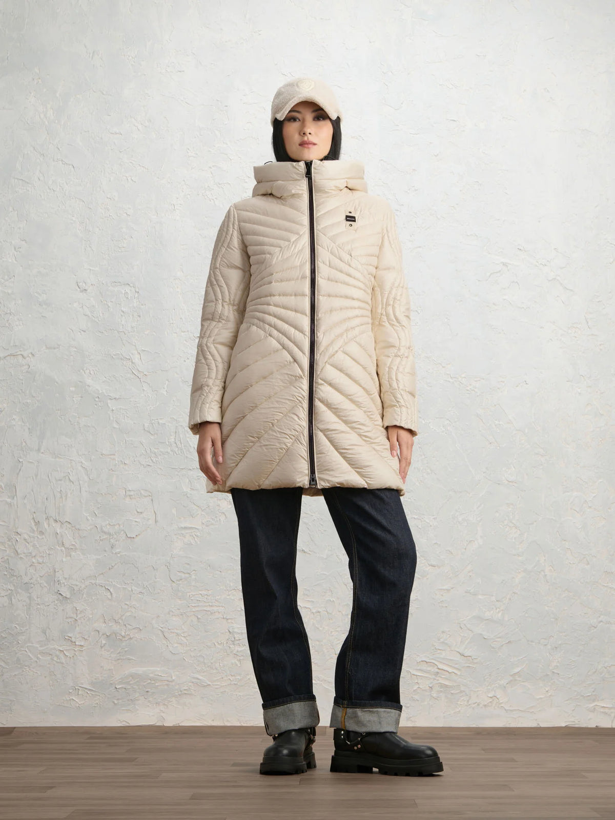 Blauer Forsyth long down jacket — Birch beige — view 3
