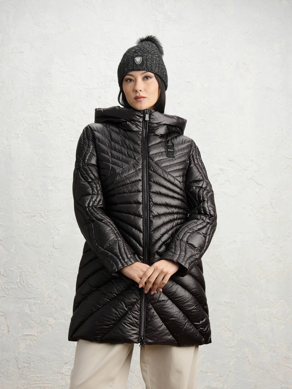Blauer Forsyth long down jacket — Black