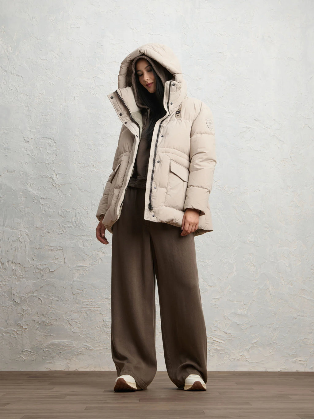 Piumino lungo Blauer Chelsea — Grigio nebbia — vista 3
