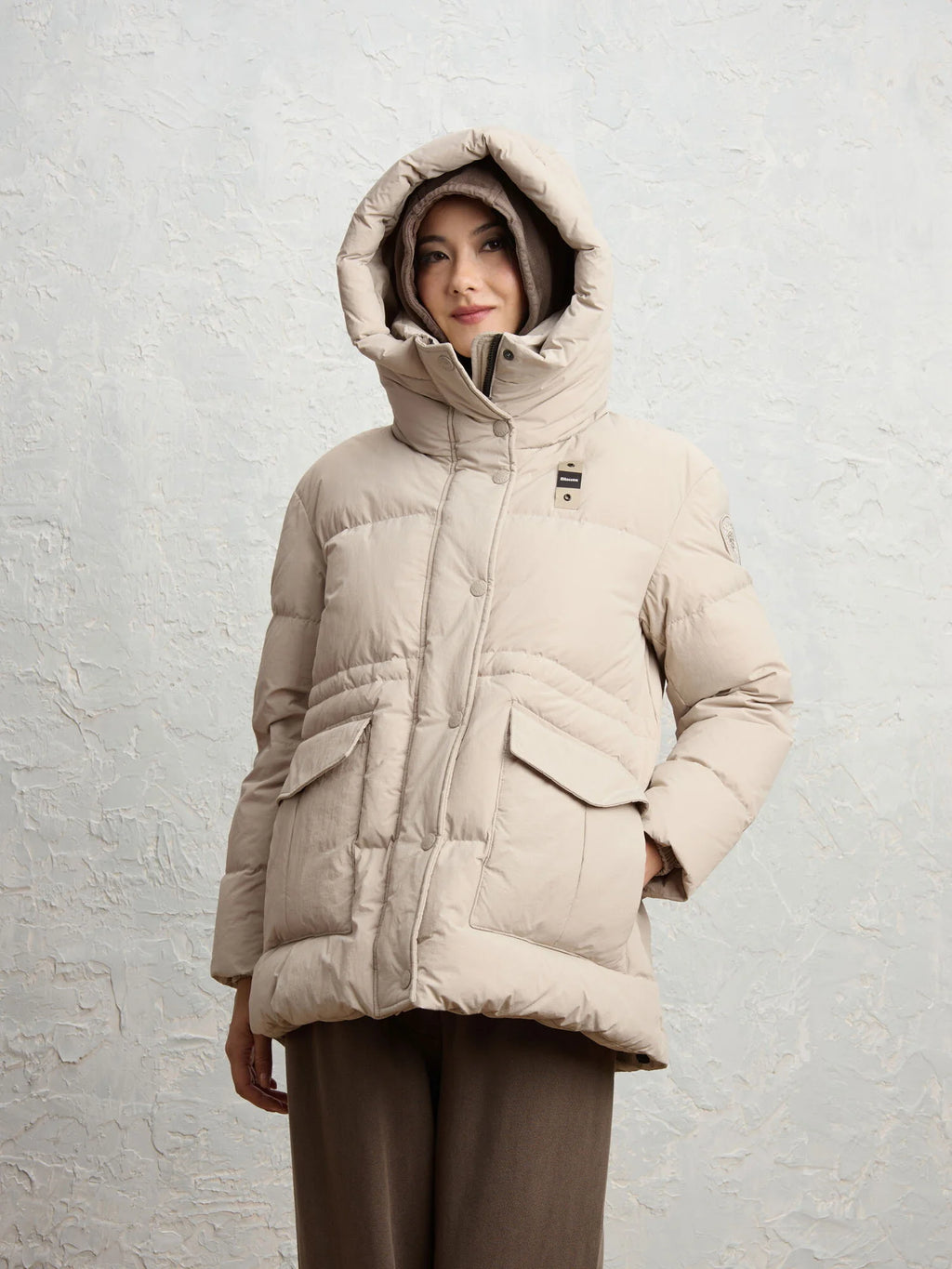 Piumino lungo Blauer Chelsea — Grigio nebbia
