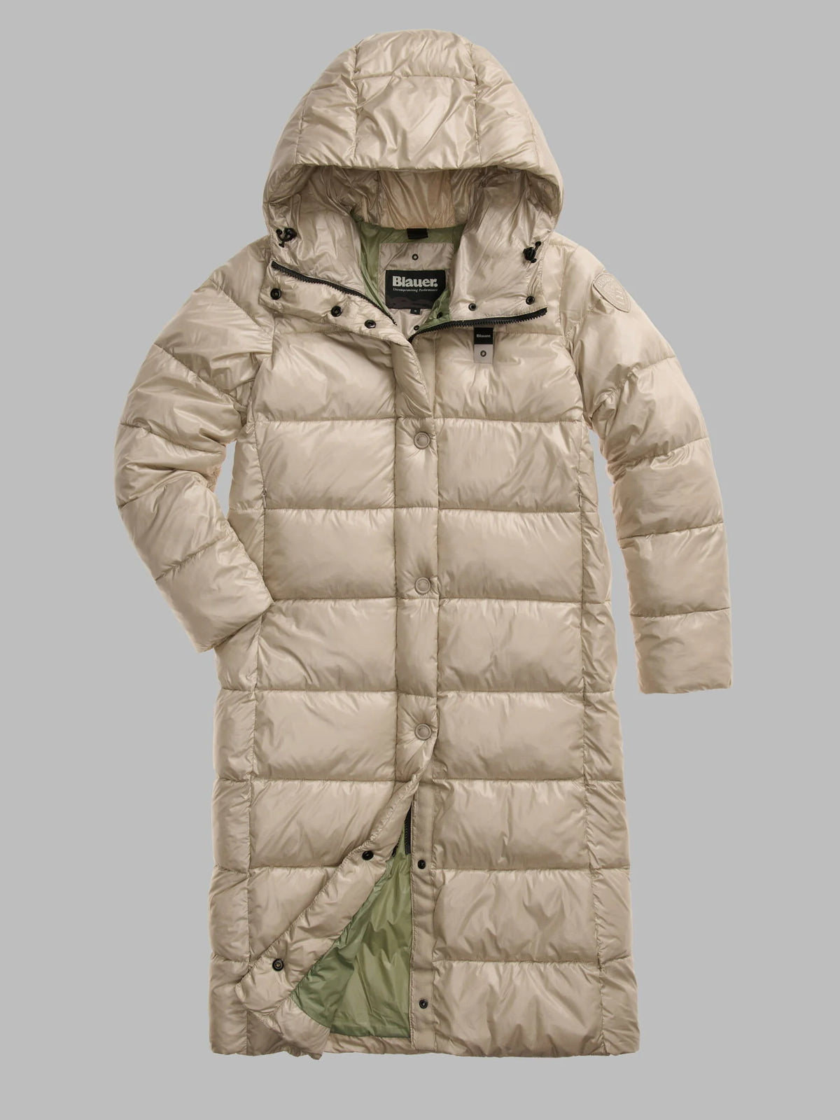Piumino lungo Blauer Bellevue — Grigio nebbia — vista 2