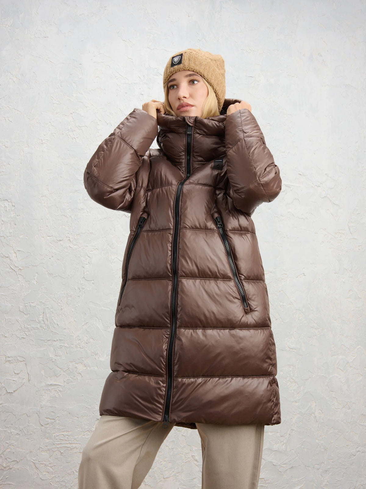 Blauer Armory long down jacket — Brown