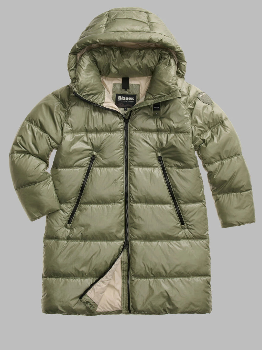 Blauer Armory long down jacket — Oil green — view 2