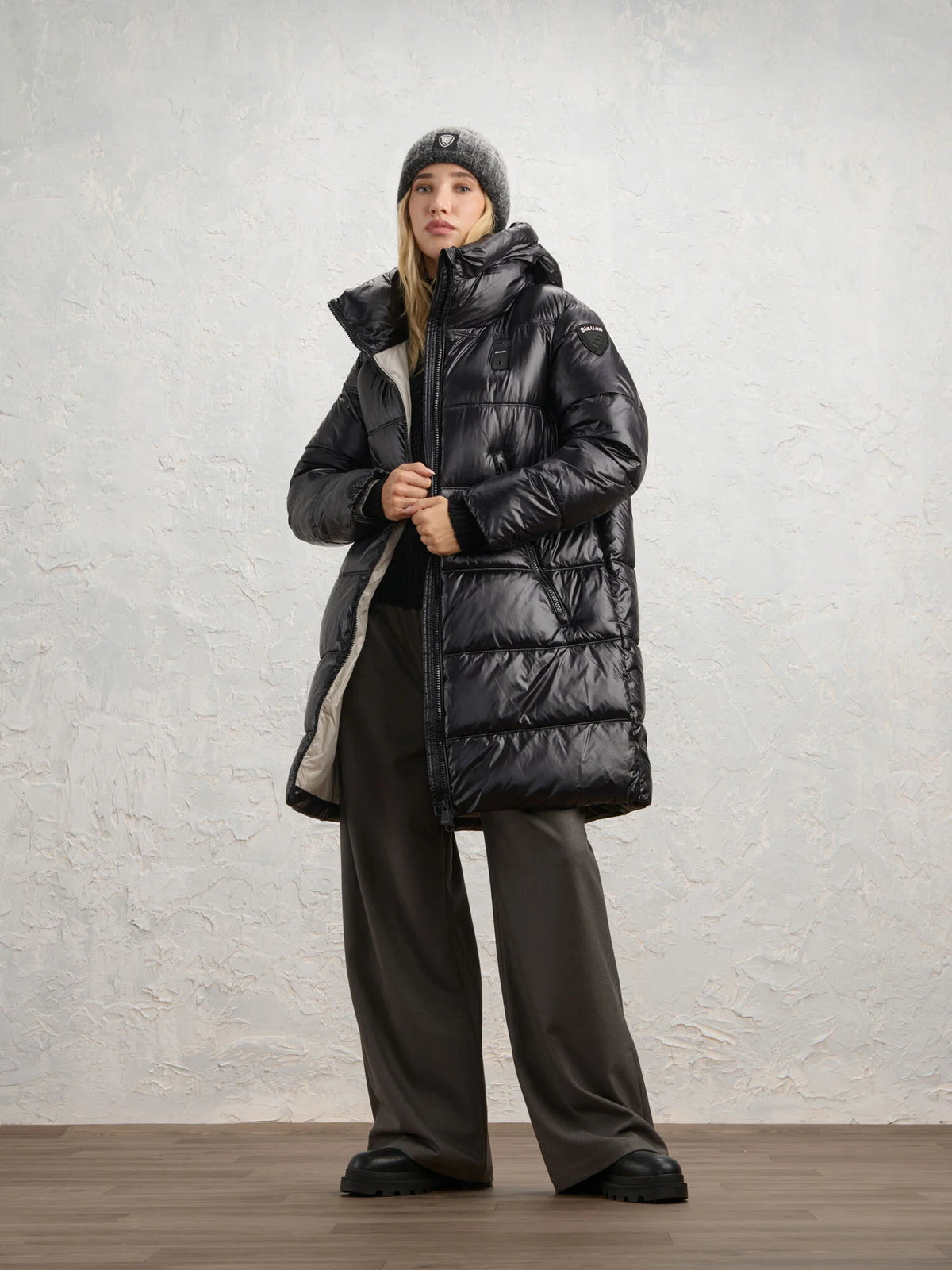 Blauer Armory long down jacket — Black — view 3