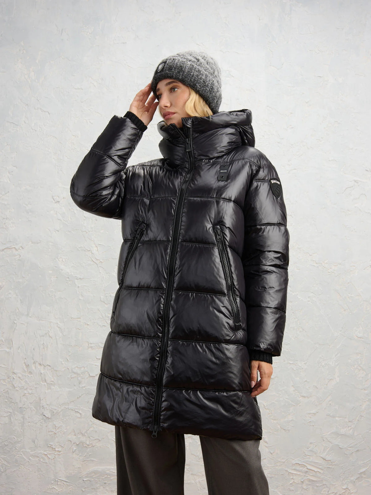 Blauer Armory long down jacket — Black