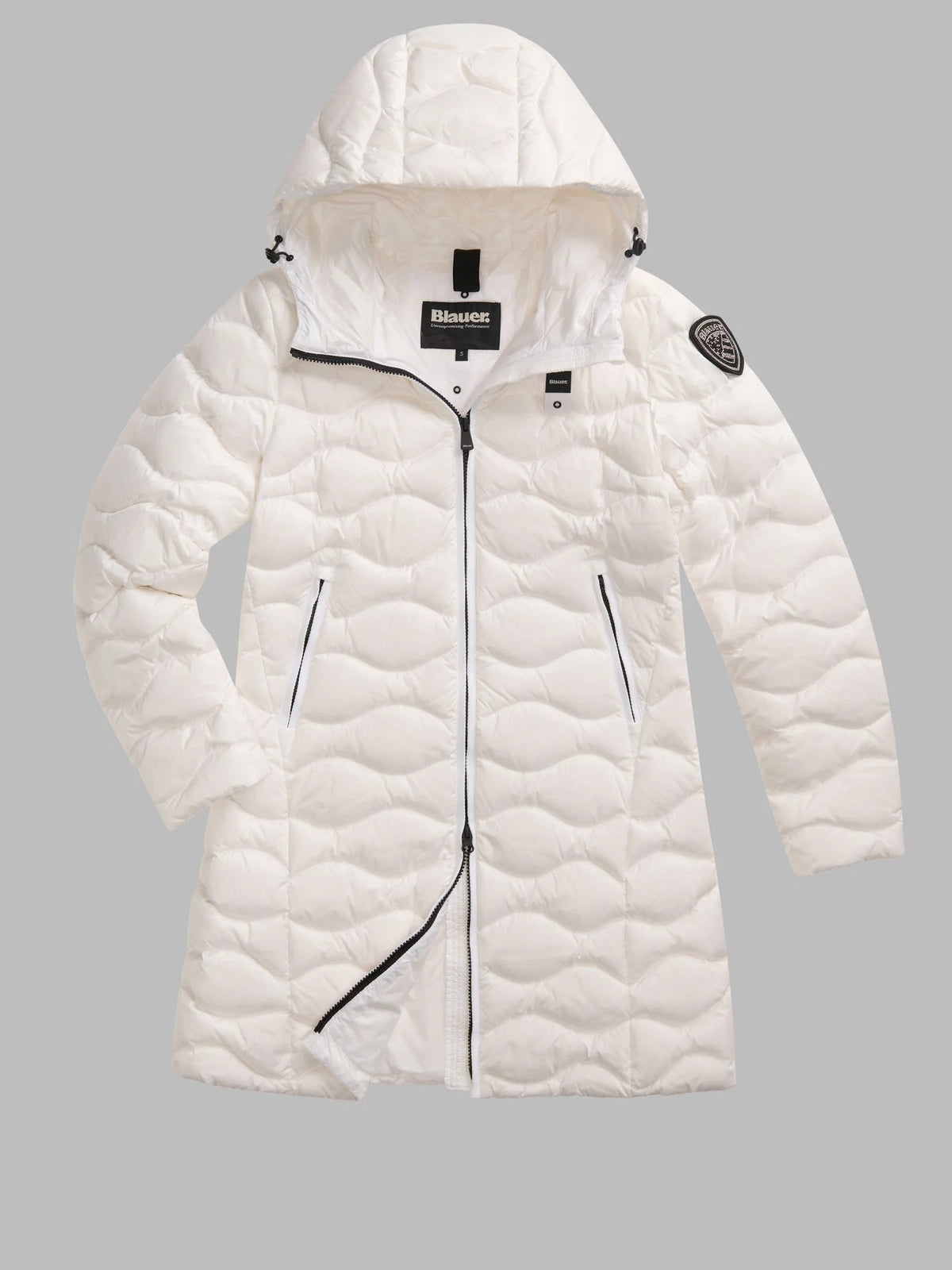 Blauer Lyne long down jacket — Optical white — view 2