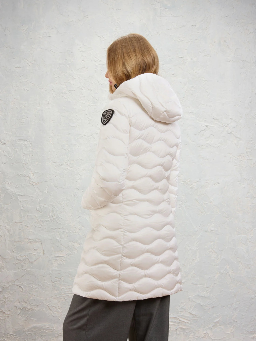 Piumino lungo Blauer Lyne — Bianco ottico — vista 4