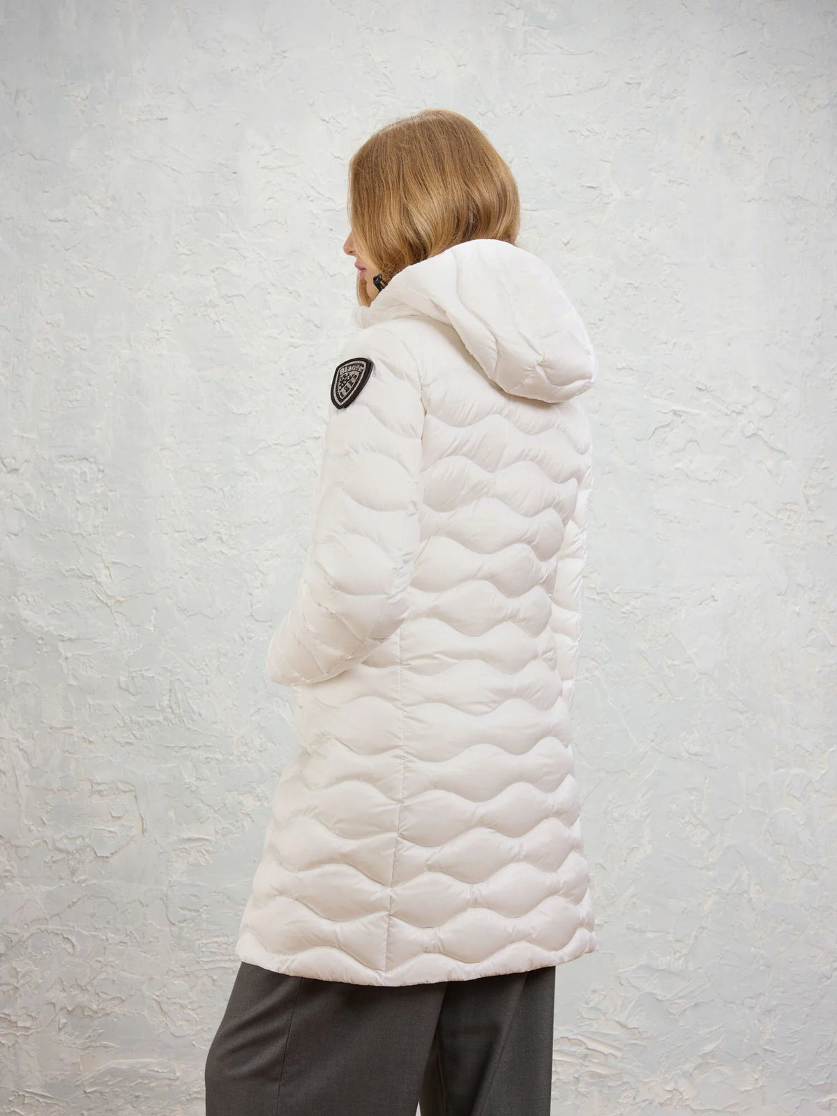 Blauer Lyne long down jacket — Optical white — view 4