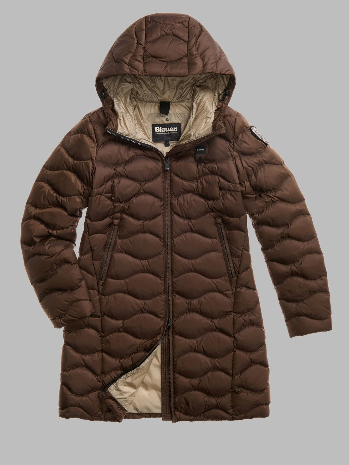 Piumino lungo Blauer Lyne — Marrone — vista 2