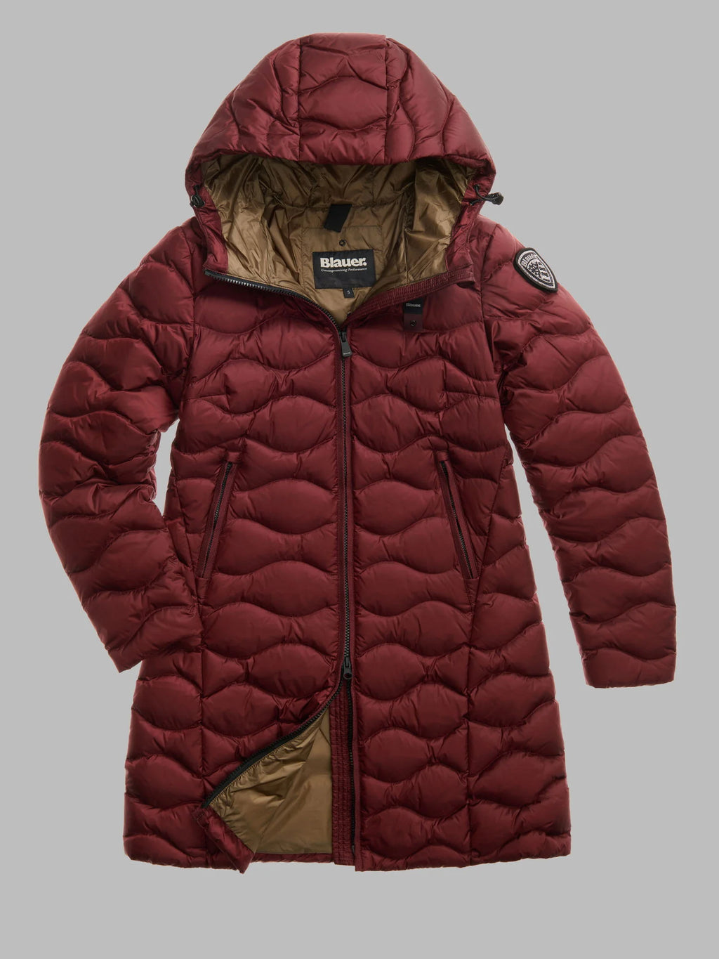 Piumino lungo Blauer Lyne — Mogano — vista 2