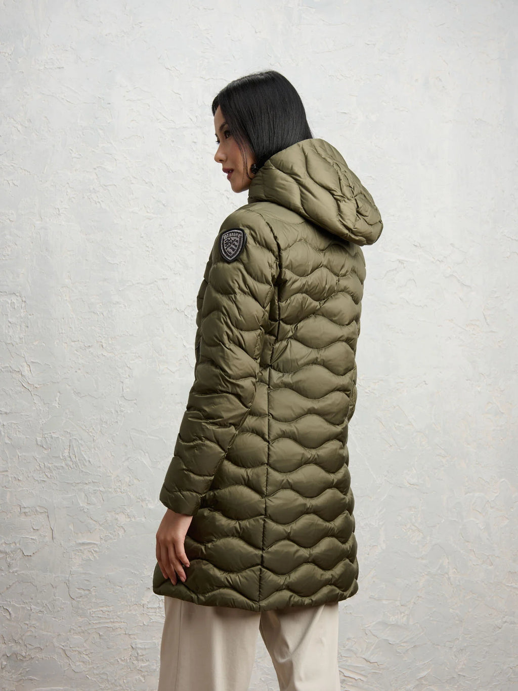 Blauer Lyne long down jacket — Dark olive — view 4