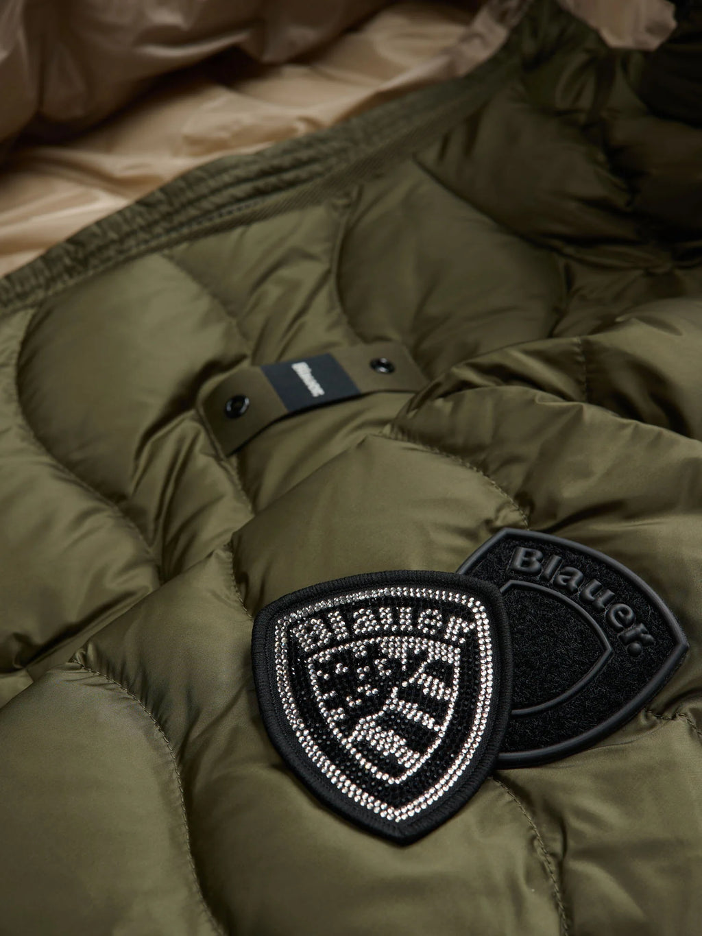 Blauer Lyne long down jacket — Dark olive — view 5