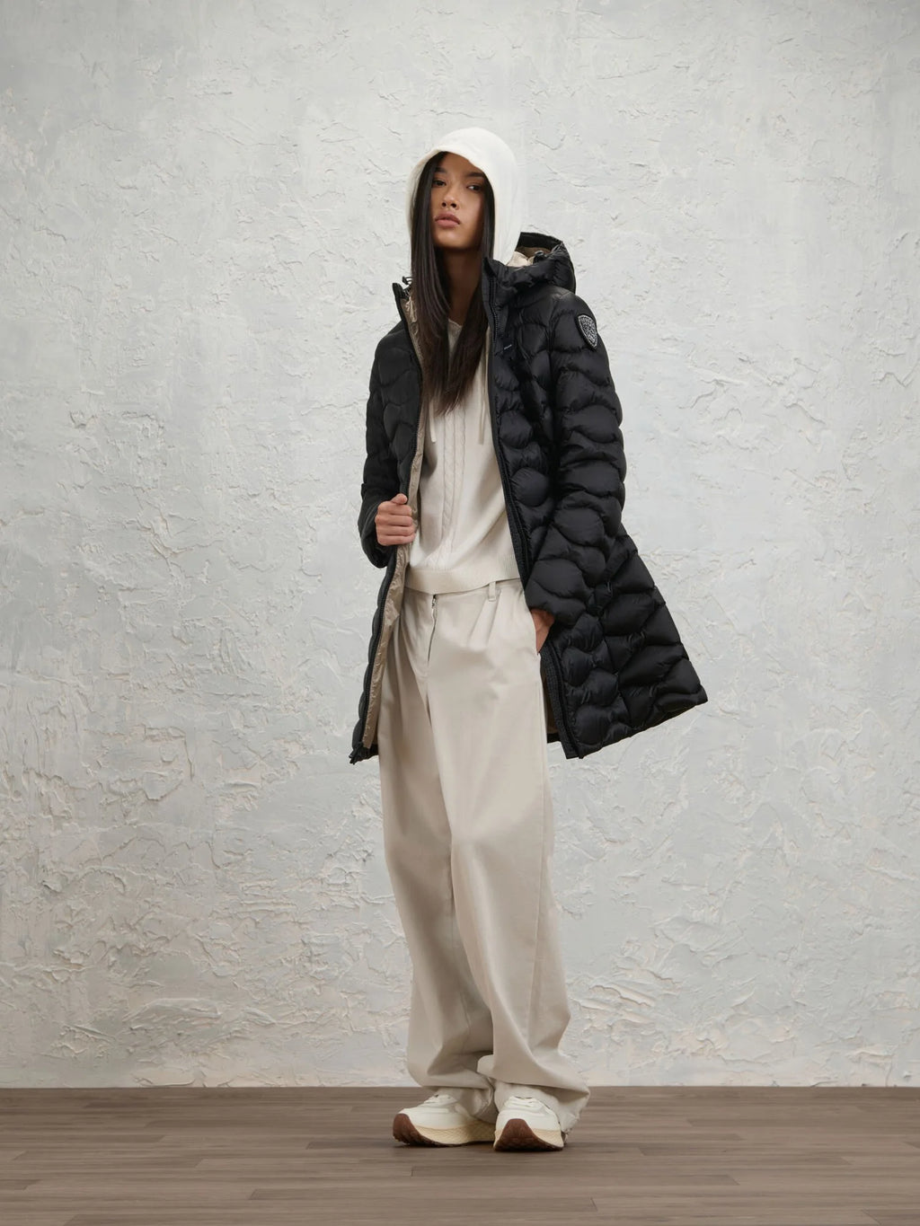 Piumino lungo Blauer Lyne — Nero — vista 3