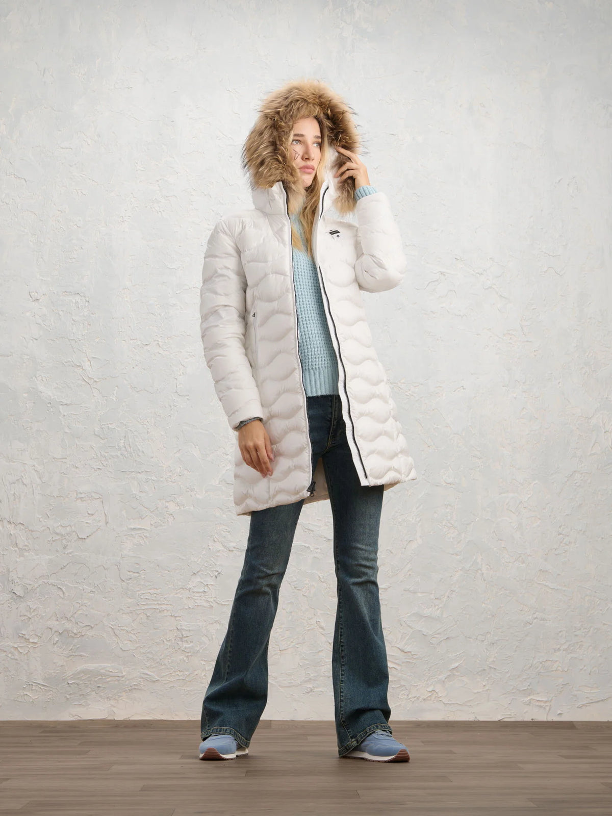 Blauer Lynel long down jacket — Optical white — view 3