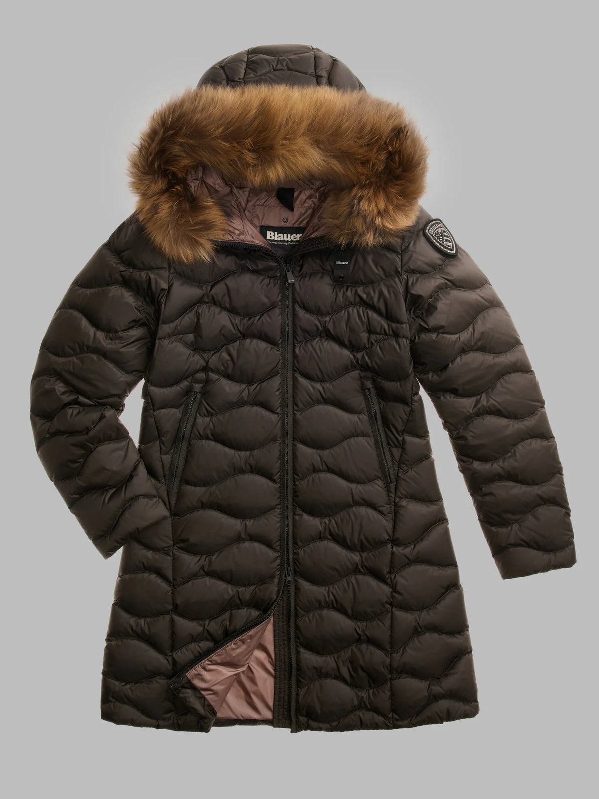 Blauer Lynel long down jacket — Peat — view 2