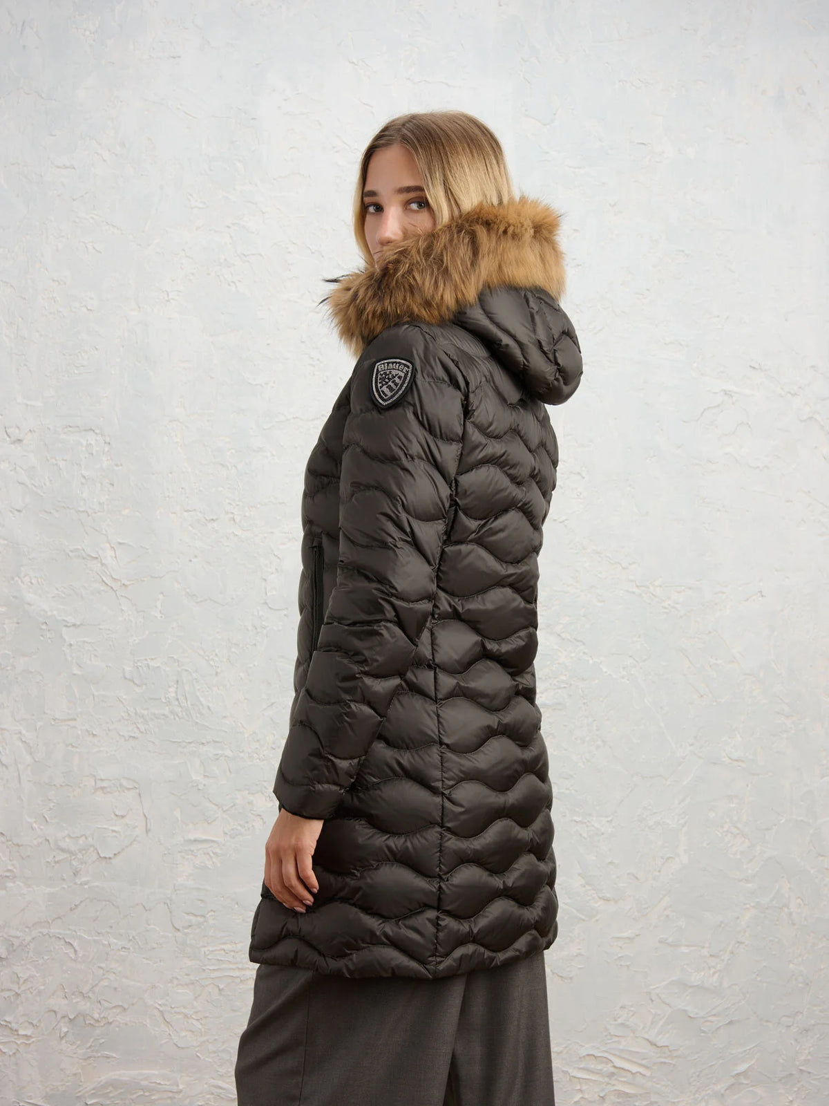 Blauer Lynel long down jacket — Peat — view 4