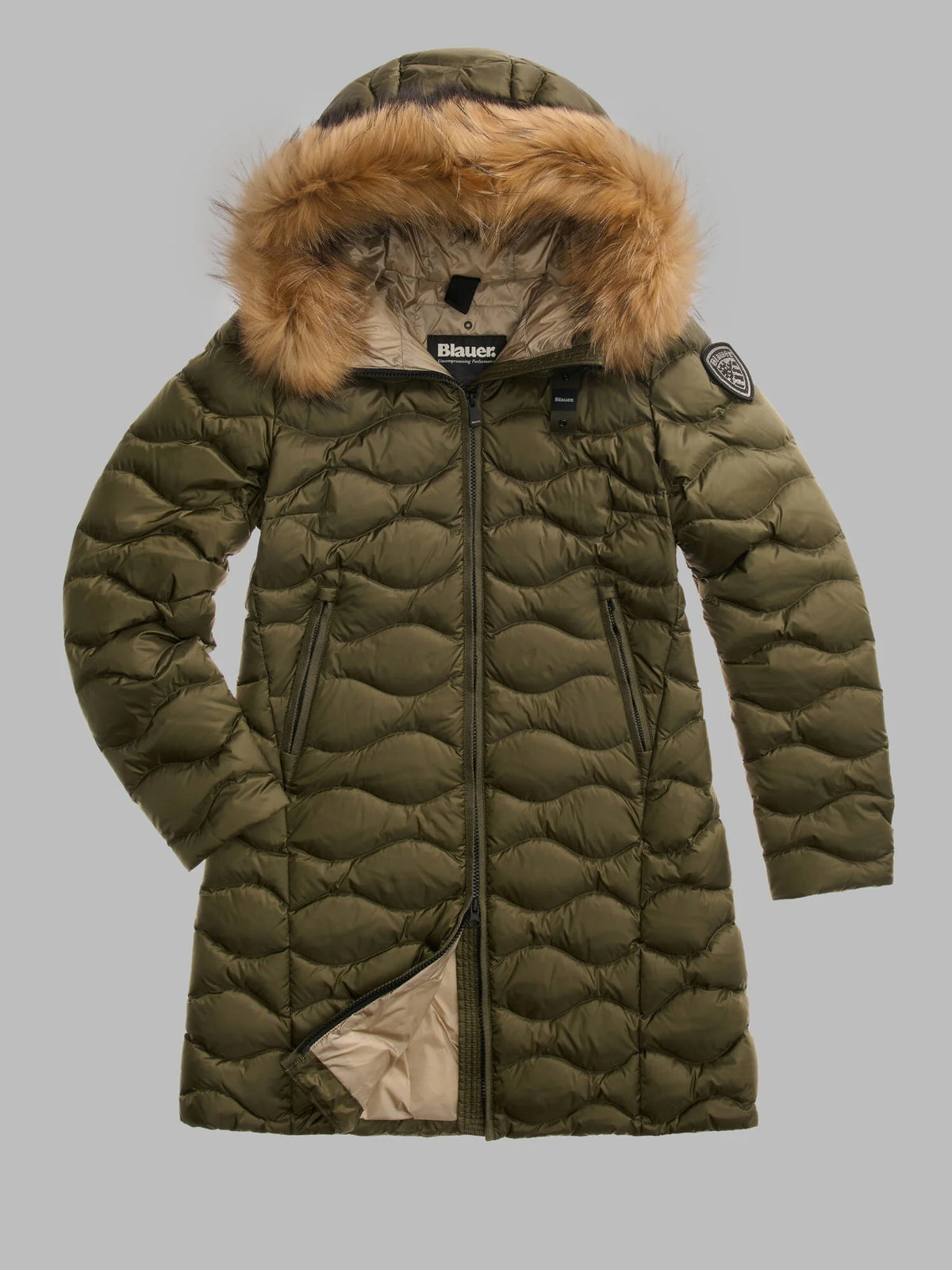 Blauer Lynel long down jacket — Dark olive — view 2