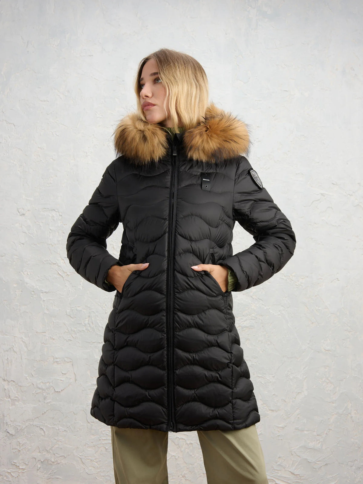 Blauer Lynel long down jacket — Black