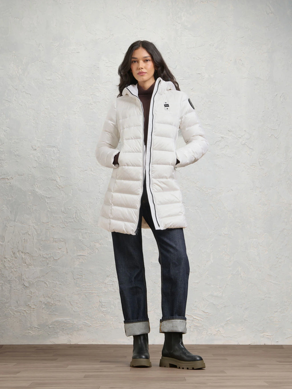 Doudoune longue Blauer Agnes — Blanc optique — vue 3