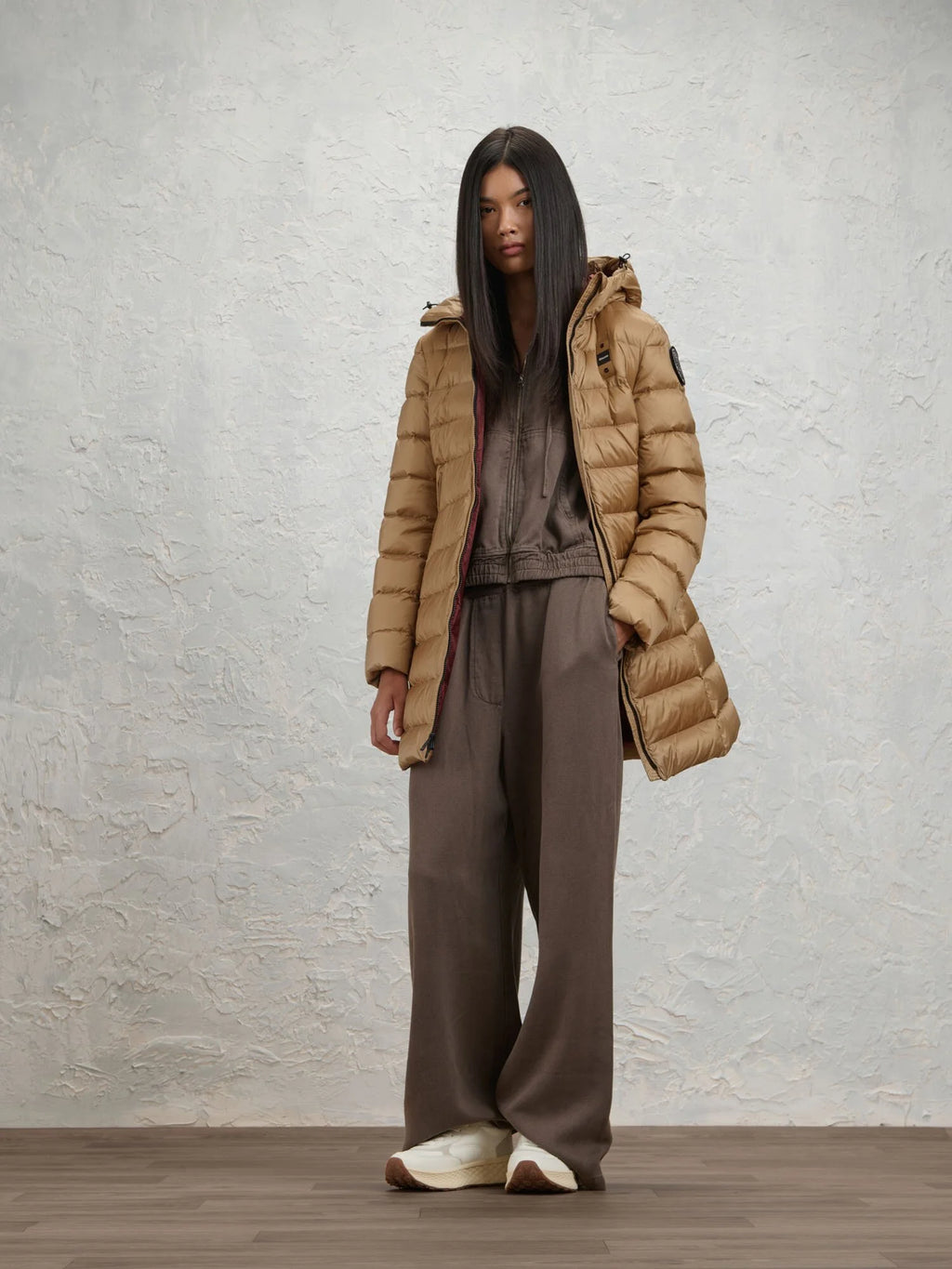 Blauer Agnes long down jacket — Café au lait — view 3