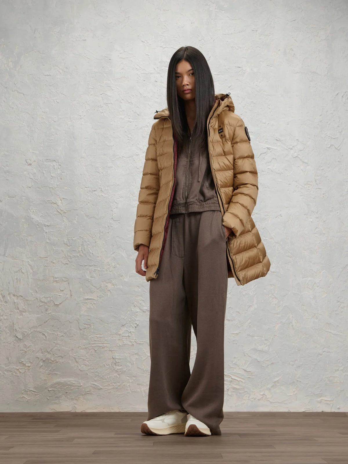Blauer Agnes long down jacket — Café au lait — view 3
