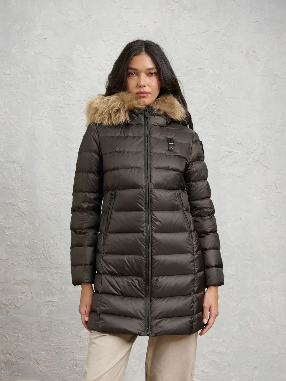 Blauer Kristin long down jacket — Peat