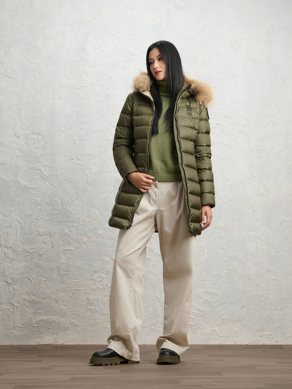 Doudoune longue Blauer Kristin — Olive foncé — vue 3