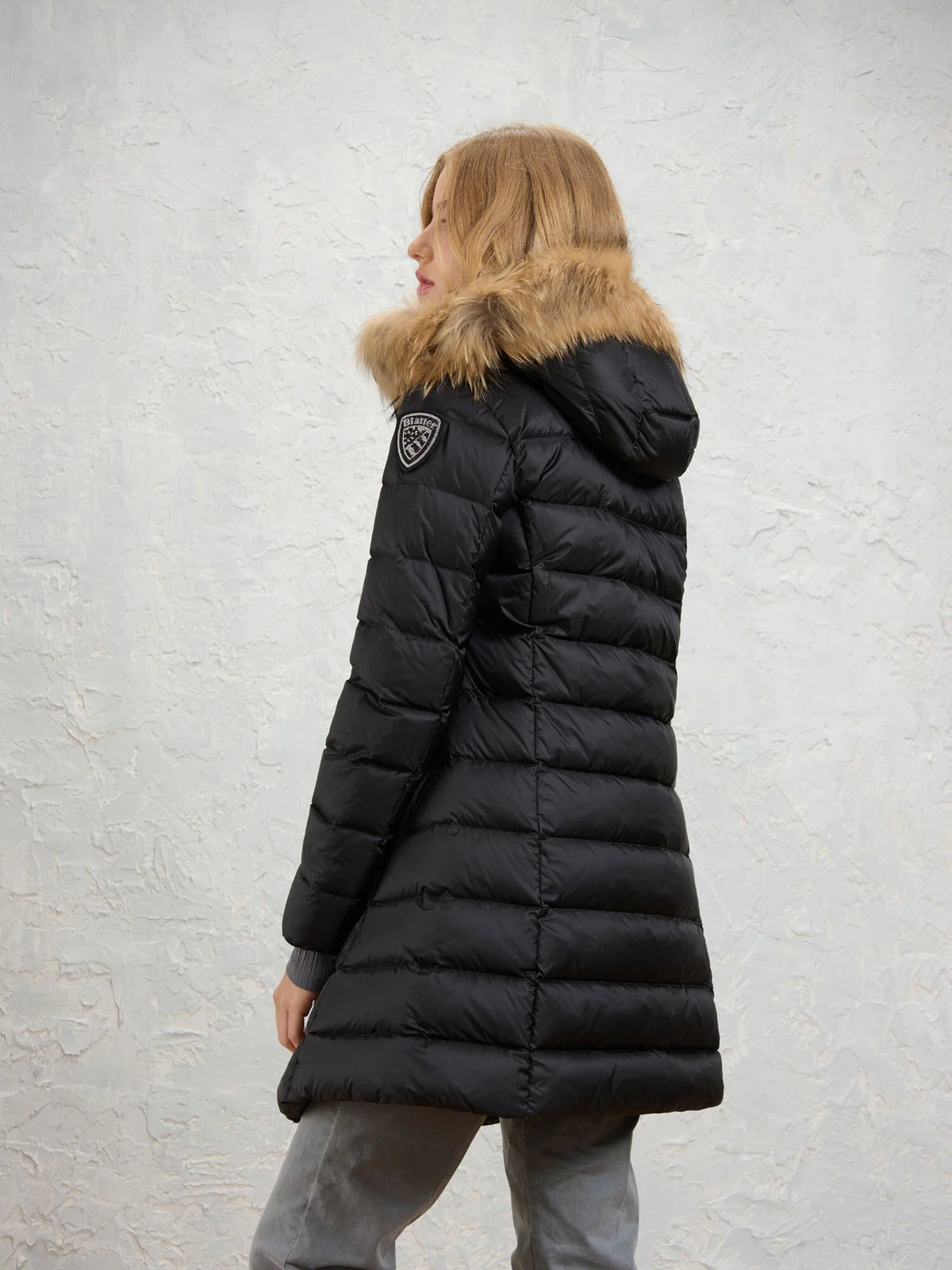 Blauer Kristin long down jacket — Black — view 4