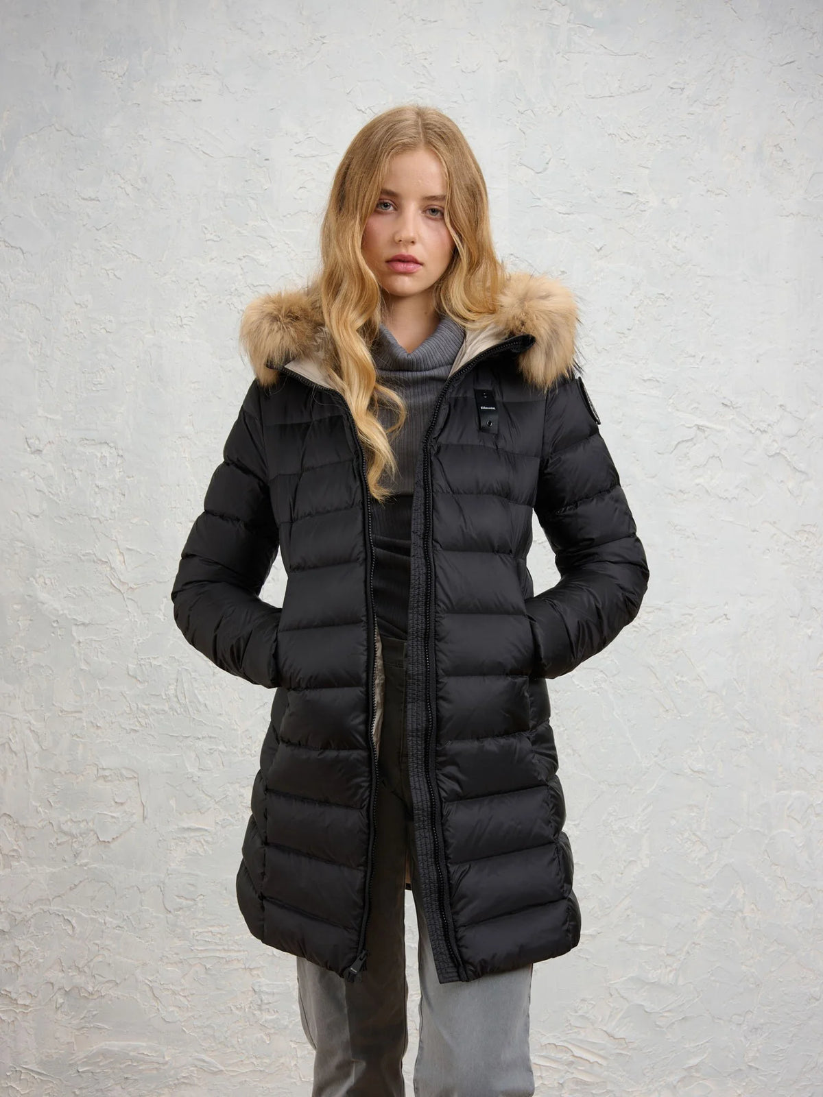Blauer Kristin long down jacket — Black