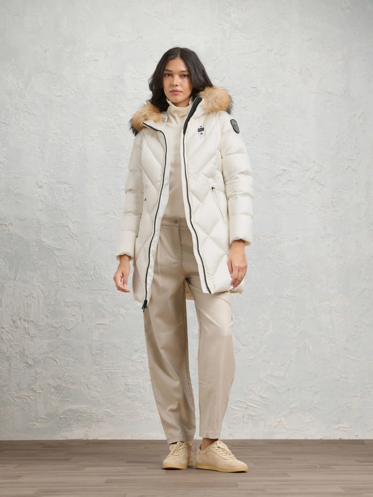 Blauer Althea long down jacket — Optical white — view 3