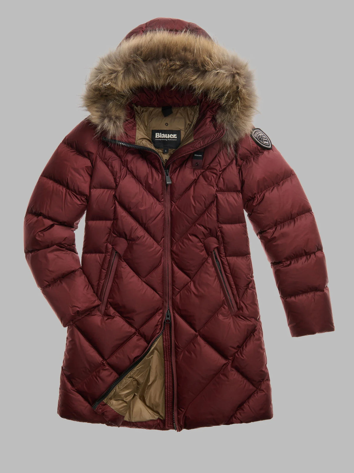 Piumino lungo Blauer Althea — Mogano — vista 2