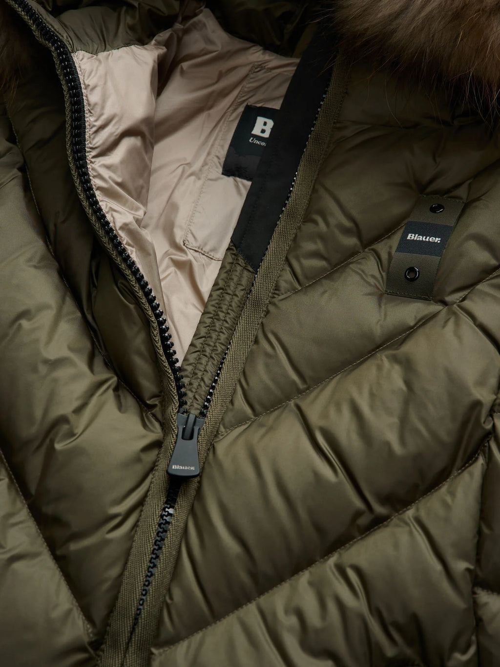 Blauer Althea long down jacket — Dark olive — view 5
