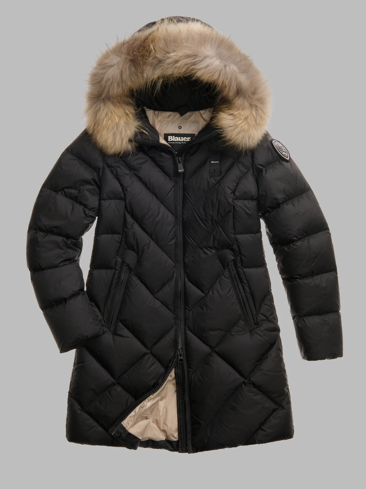 Blauer Althea long down jacket — Black — view 2