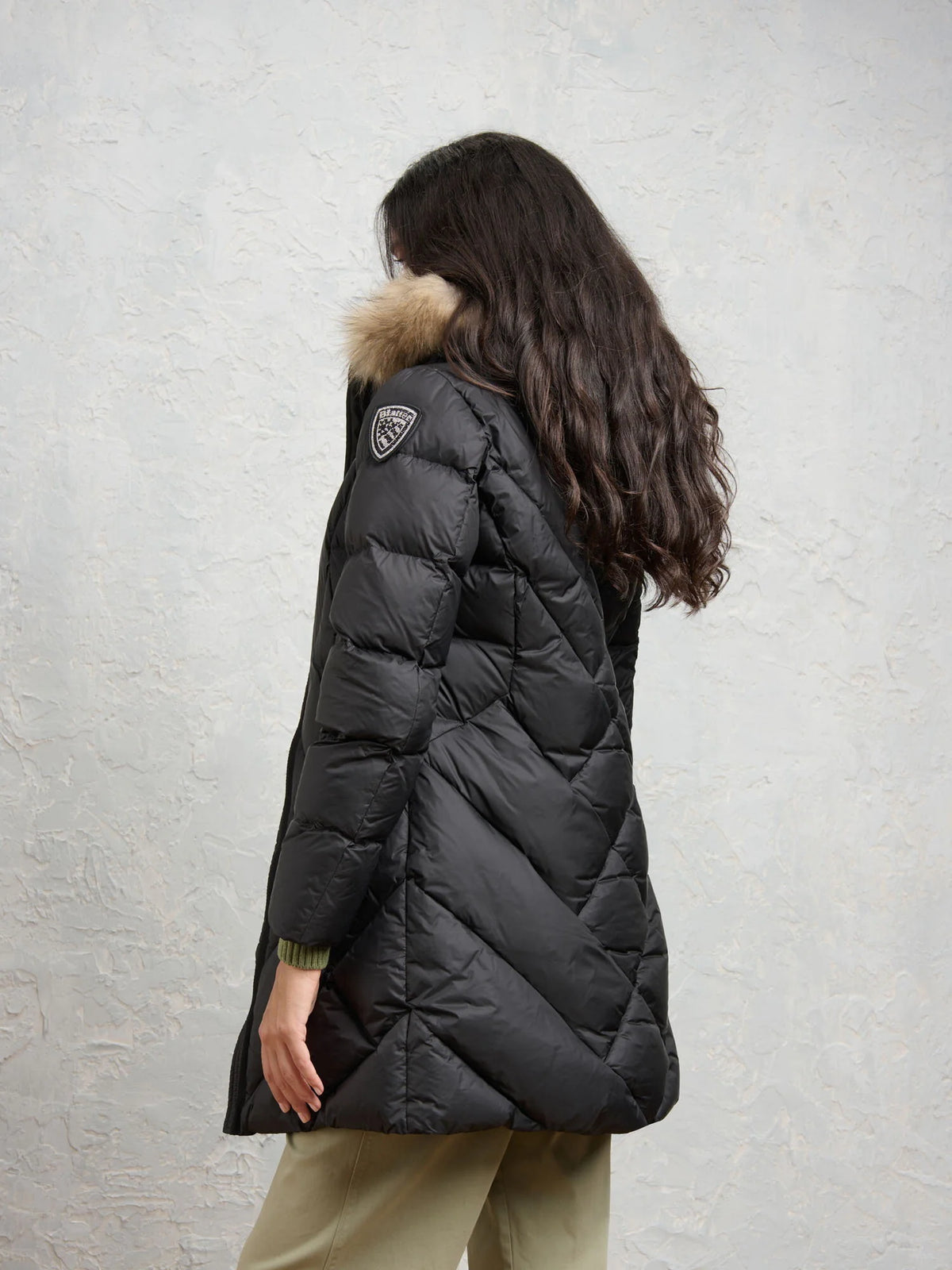 Blauer Althea long down jacket — Black — view 4