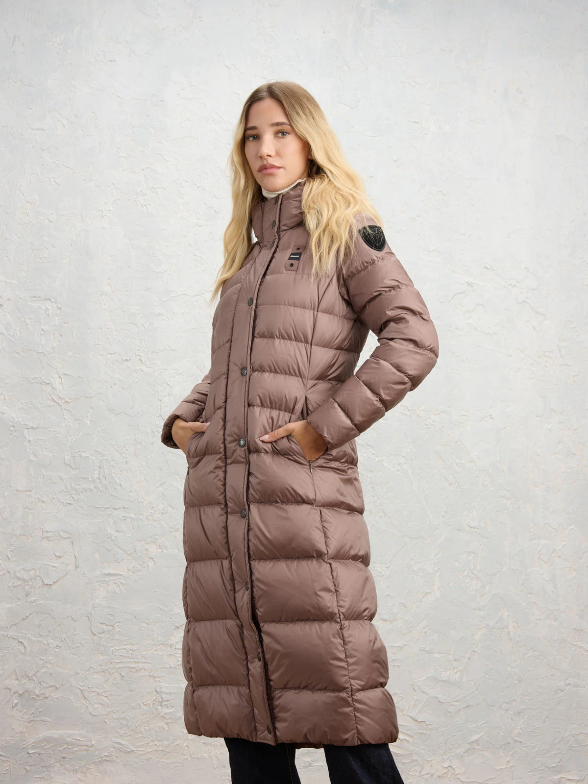 Blauer Anita long down jacket — Brown