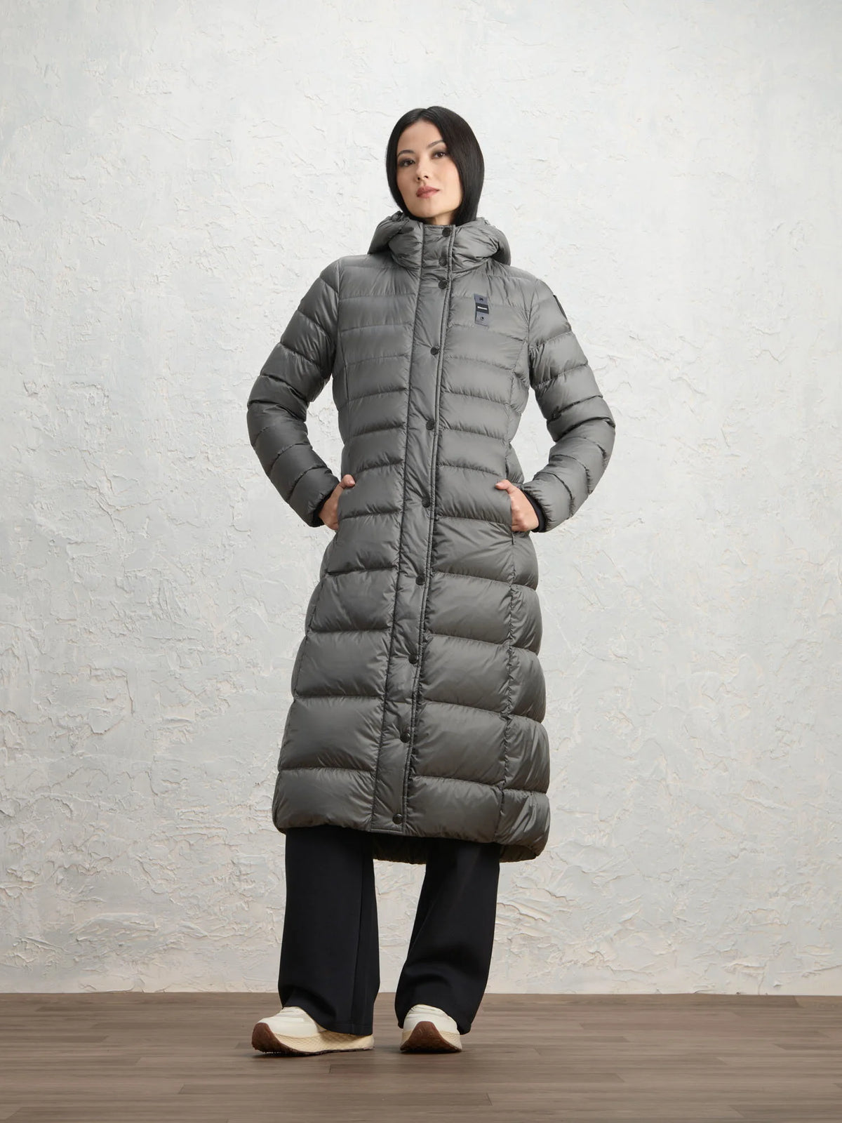 Piumino lungo Blauer Anita — Grigio roccia — vista 3