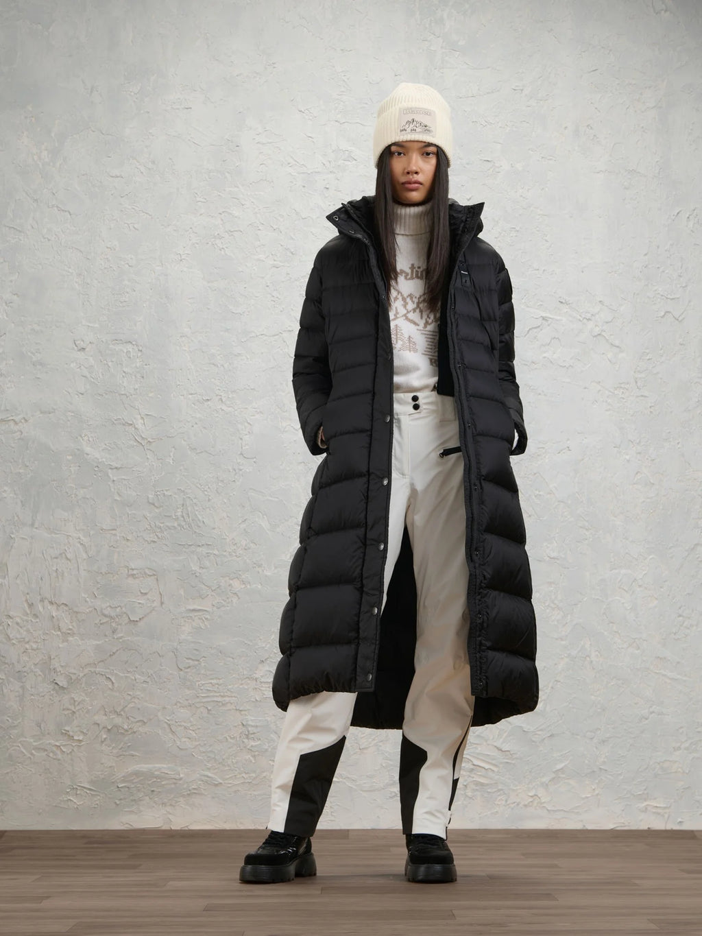 Blauer Anita long down jacket — Black — view 3